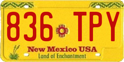 NM license plate 836TPY