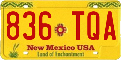 NM license plate 836TQA