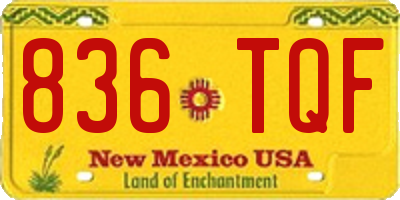 NM license plate 836TQF