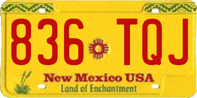 NM license plate 836TQJ