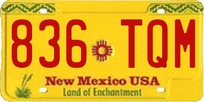 NM license plate 836TQM