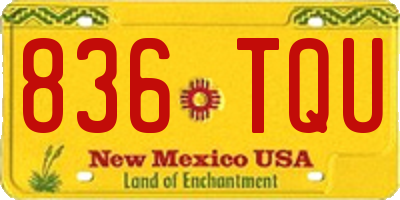 NM license plate 836TQU