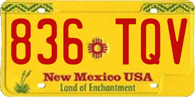 NM license plate 836TQV