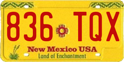 NM license plate 836TQX