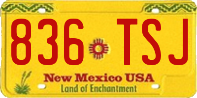 NM license plate 836TSJ