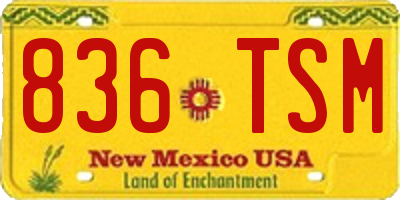 NM license plate 836TSM