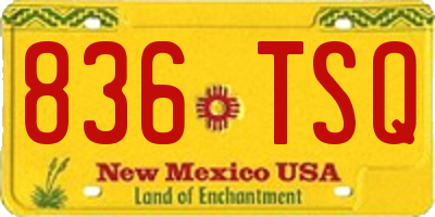 NM license plate 836TSQ