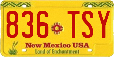 NM license plate 836TSY