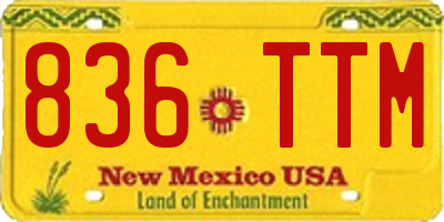 NM license plate 836TTM