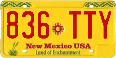 NM license plate 836TTY