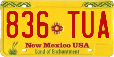 NM license plate 836TUA