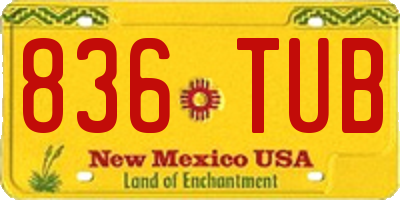 NM license plate 836TUB
