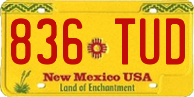 NM license plate 836TUD