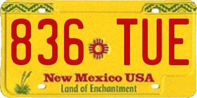 NM license plate 836TUE