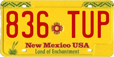 NM license plate 836TUP