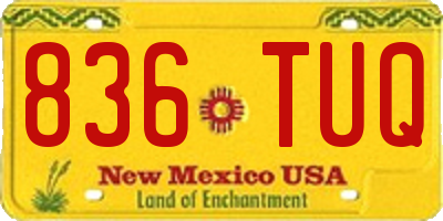 NM license plate 836TUQ