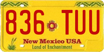 NM license plate 836TUU