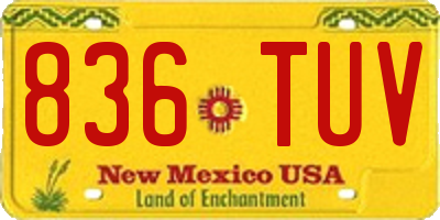 NM license plate 836TUV