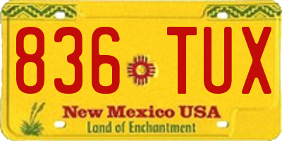 NM license plate 836TUX