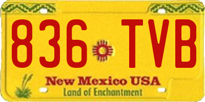 NM license plate 836TVB