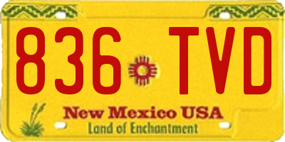 NM license plate 836TVD