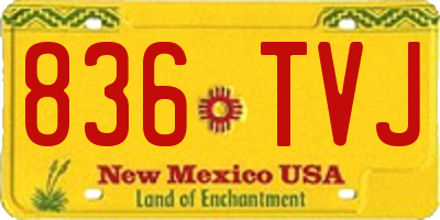 NM license plate 836TVJ