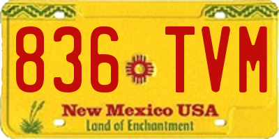 NM license plate 836TVM