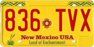 NM license plate 836TVX