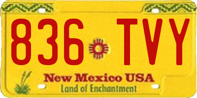 NM license plate 836TVY