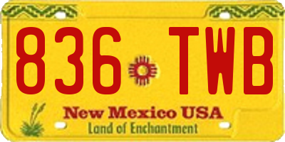 NM license plate 836TWB