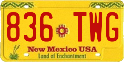 NM license plate 836TWG