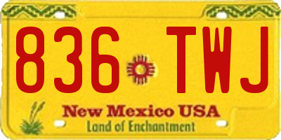 NM license plate 836TWJ