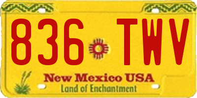 NM license plate 836TWV