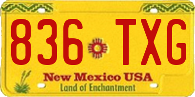 NM license plate 836TXG