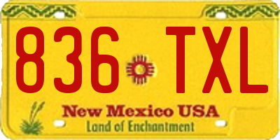 NM license plate 836TXL