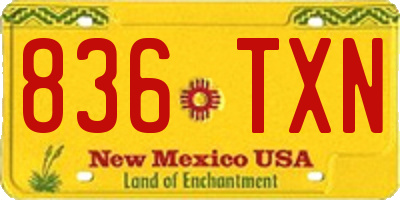 NM license plate 836TXN