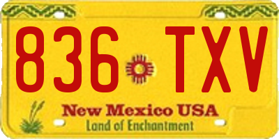 NM license plate 836TXV