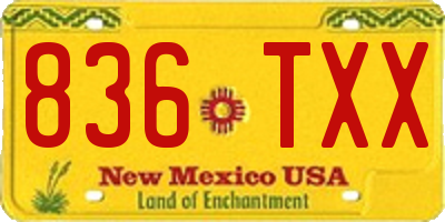 NM license plate 836TXX