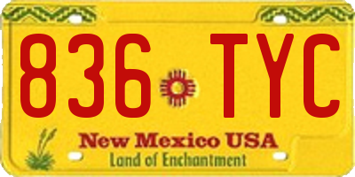 NM license plate 836TYC