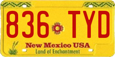 NM license plate 836TYD