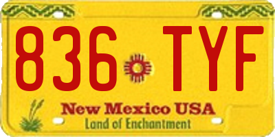 NM license plate 836TYF