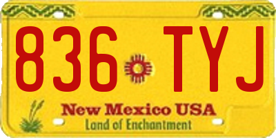 NM license plate 836TYJ
