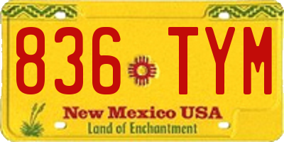 NM license plate 836TYM