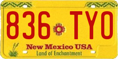 NM license plate 836TYO
