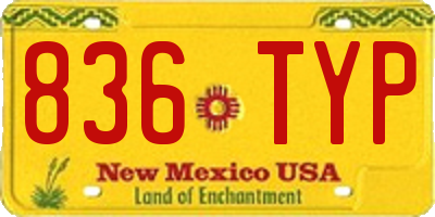 NM license plate 836TYP