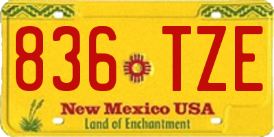 NM license plate 836TZE