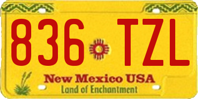 NM license plate 836TZL