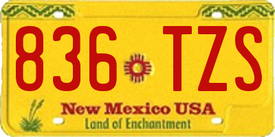 NM license plate 836TZS