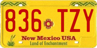 NM license plate 836TZY