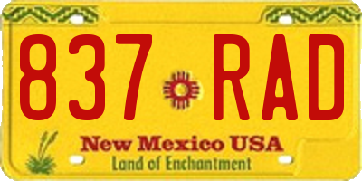 NM license plate 837RAD